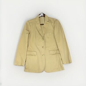 J Crew Mens‎ S Unstructured Cotton Blazer Khaki Sport Coat Preppy Y2K Academia